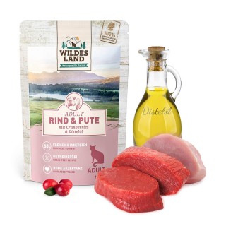 Wildes Land | Rind und Pute mit Distelöl | Classic Adult | 12 x 100 g