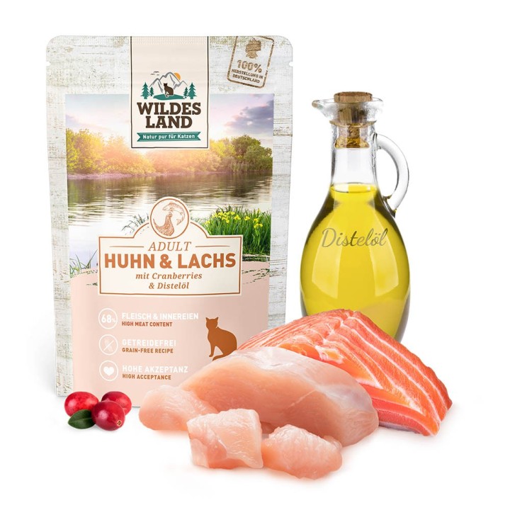 Wildes Land | Huhn & Lachs | Classic Adult | 12 x 100 g