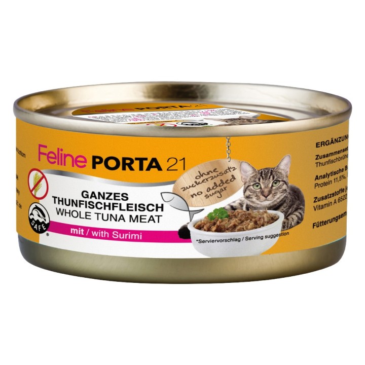 Feline Porta 21 6 x 156 g - Thunfisch mit Surimi (getreidefrei)
