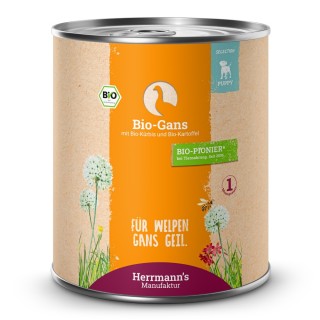 Herrmann's | Bio Gans mit Kürbis & Kartoffel | Selection Puppy | 12 x 800 g