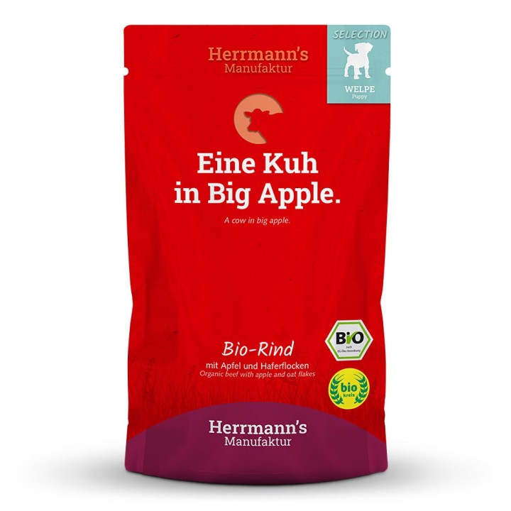 Herrmann's | Bio Rind mit Apfel & Haferflocken | Selection Puppy | 15 x 150 g
