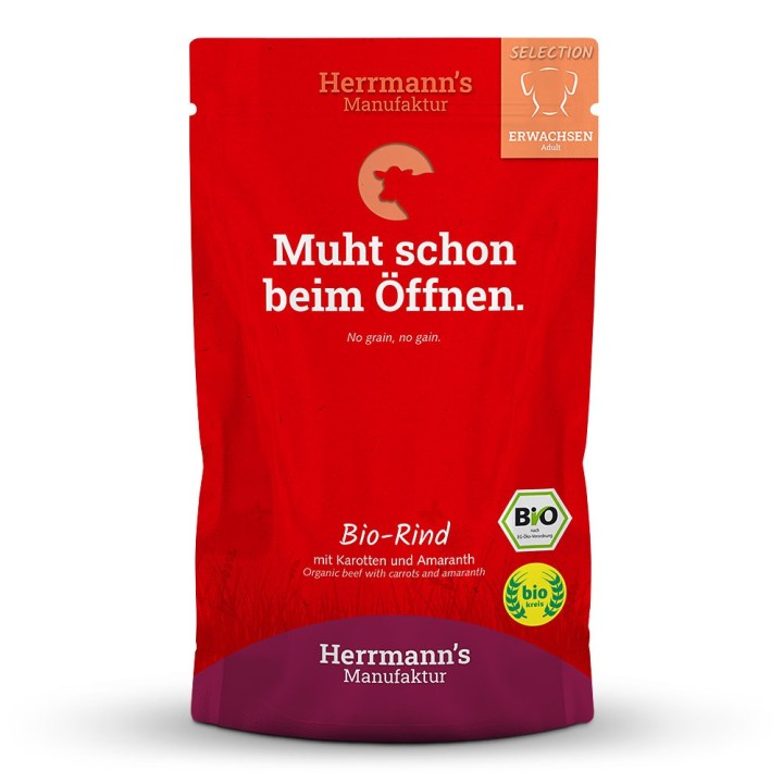 Herrmann's | Bio Rind mit Karotten & Amaranth | Selection Adult | 15 x 150 g