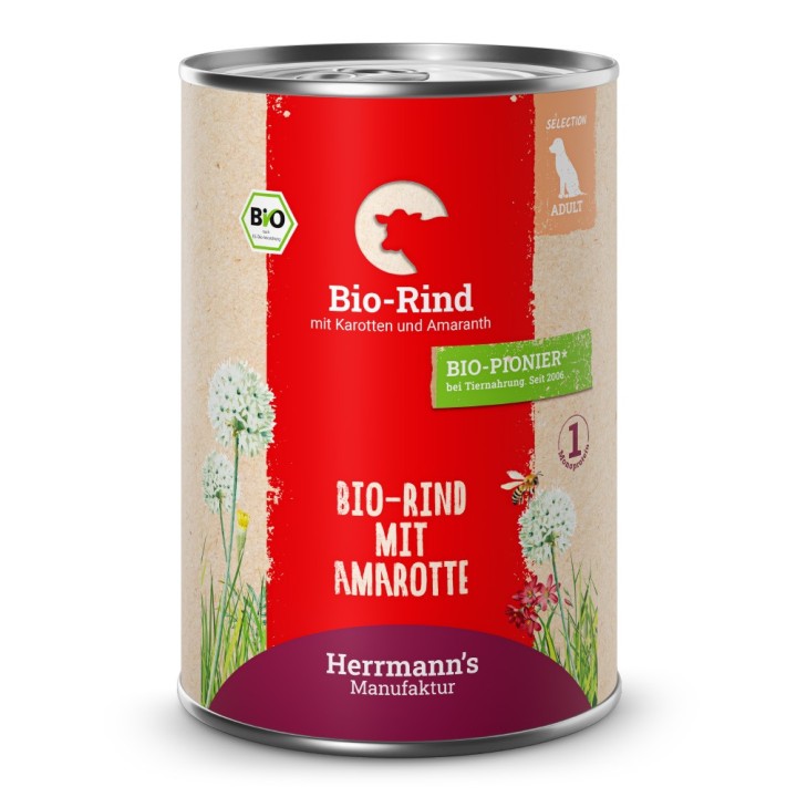 Herrmann's | Bio Rind mit Karotten & Amaranth | Selection Adult | 12 x 400 g
