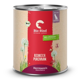 Herrmann's | Bio Rind mit Karotten - purinarm | Selection Sensible | 12 x 800 g