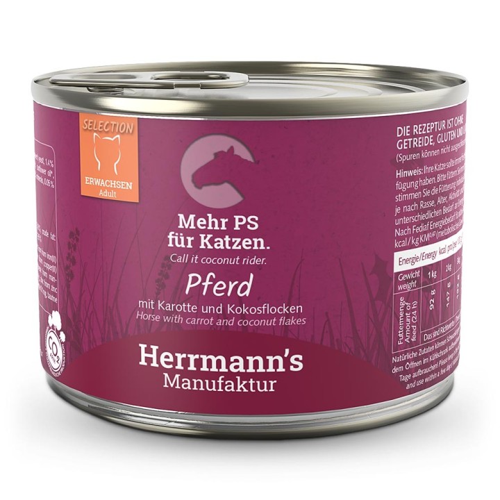 Herrmann's | Pferd mit Karotte & Kokosflocken | Selection Adult | 12 x 200 g