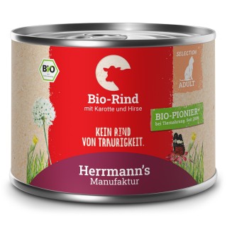 Herrmann's | Bio Rind mit Karotte und Hirse | Selection Adult | 12 x 200 g