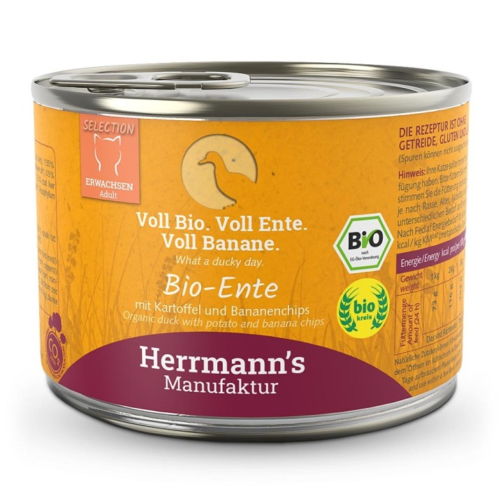 Herrmann's | Bio Ente mit Kartoffeln & Banane | Selection Adult | 12 x 200 g