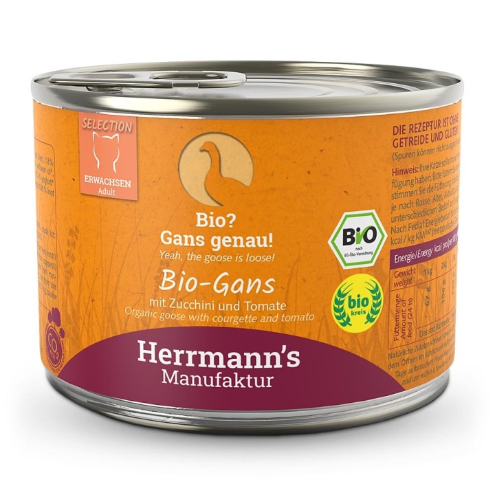 Herrmann's | Bio Gans mit Zucchini & Tomaten | Selection Adult | 12 x 200 g