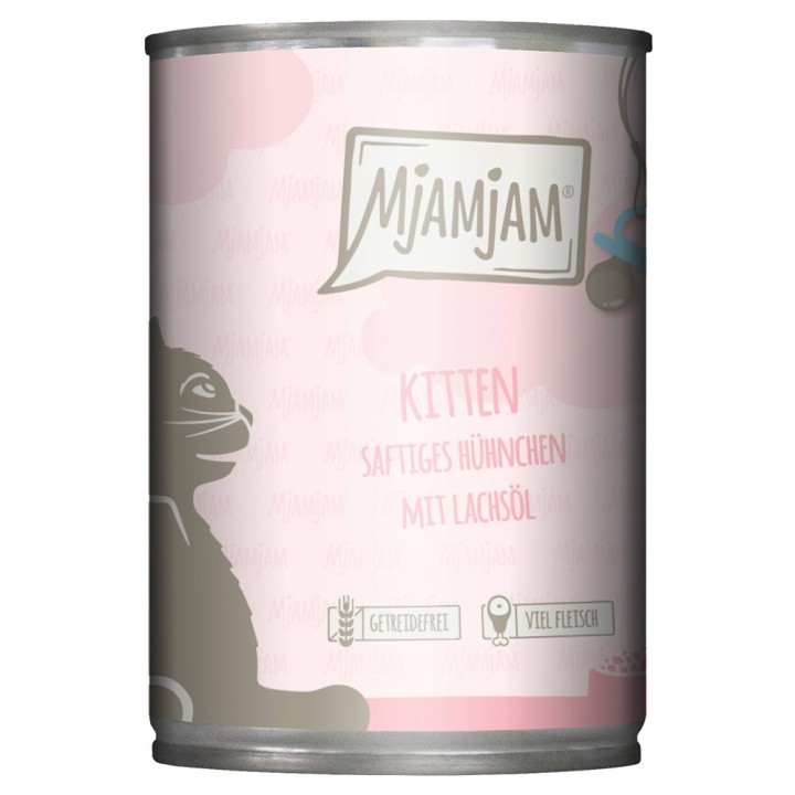 MjAMjAM Kitten 6 x 400 g  - saftiges Hühnchen mit Lachsöl