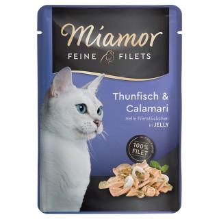 Sparpaket Miamor Feine Filets 24 x 100 g - Thunfisch & Calamari