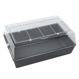 TIAKI Kleintierheim Panorama L - grau: L 71 x B 46 x H 31,5 cm