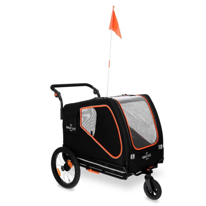 Nomad Tales Spirit Bike Trailer, ebony / tangerine - L 145 x B 72 x H 102 cm, bis 45 kg
