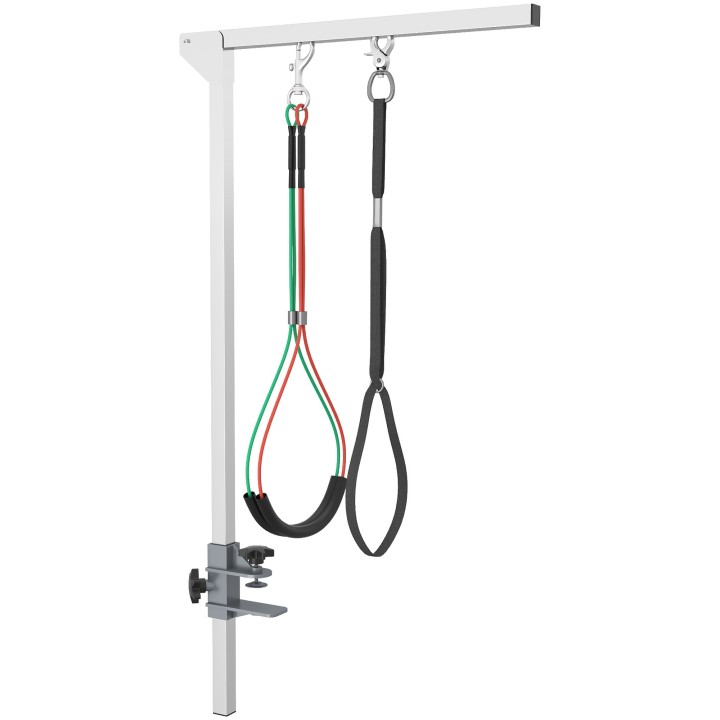 PawHut Haustier Fellpflege Arm  Klappbarer Pflegearm mit Klemme, Verstellbarer Hundefrisiertischarm mit Haunch-Halter, für mi