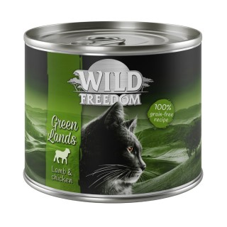 Wild Freedom Probierpaket: 400 g Trockenfutter + 6 x 200  /  70 g Nassfutter - Adult Green Lands Lamm + gemischtes Paket 6 x