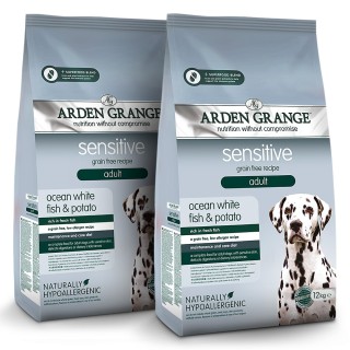 Arden Grange | Getreidefrei Weißfisch & Kartoffel | Sensitive Adult | 2 x 12 kg