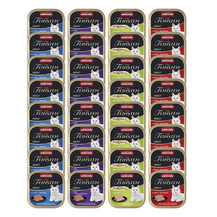 Mixpaket animonda Vom Feinsten 32 x 100 g - Fisch & Fleisch Vielfalt (4 Sorten)