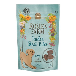 Rosie's Farm Snacks Adult "Tender Steak Bites" Lachs - Sparpaket: 5 x 70 g