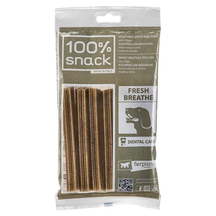 Ferplast Zahnpflege-Snack Snowflake Ascophillum - Größe M: für mittelgroße Hunde (12 - 25 kg)