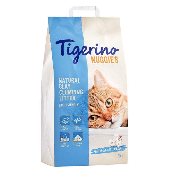 Tigerino Nuggies Katzenstreu 14 l Baumwollblütenduft