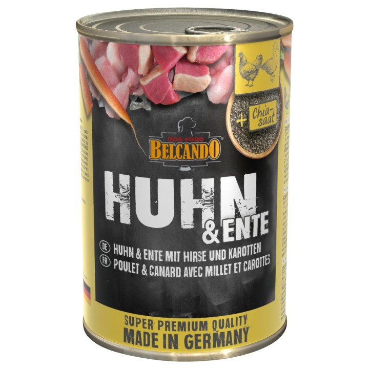 Belcando Super Premium 6 x 400 g - Huhn & Ente mit Hirse & Karotten