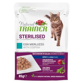 Natural Trainer Adult Sterilised  - 12 x 85 g Kabeljau