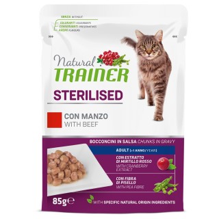 Natural Trainer Adult Sterilised  - 12 x 85 g Rind