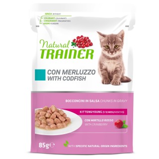 Natural Trainer Kitten & Young  - 12 x 85 g Kabeljau
