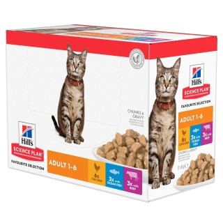Hill's Science Plan Adult Katzenfutter - Frischebeutel - Huhn - 12 x 85 g