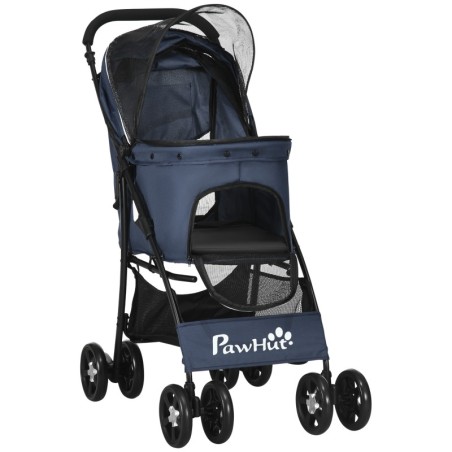 PawHut Hundewagen faltbarer Hundebuggy mit Kissen 4 Rädern Netzfenster für kleine Hunde und Katzen 600D Oxfordmaterial   Aoso