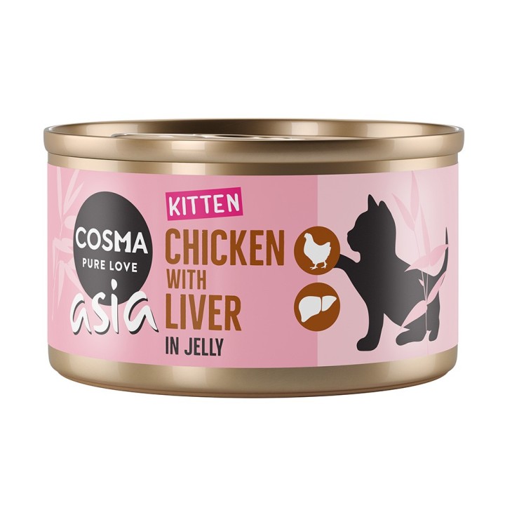 Cosma Asia Kitten 6 x 85 g - Hühnchen mit Hühnchenleber