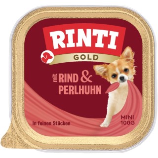 RINTI Gold Mini 6 x 100 g - Rind & Perlhuhn
