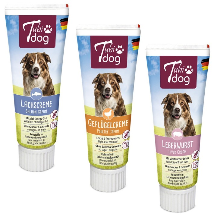 Mixpaket: 3 Sorten Tubidog zum Probierpreis! - 6 x 75 g