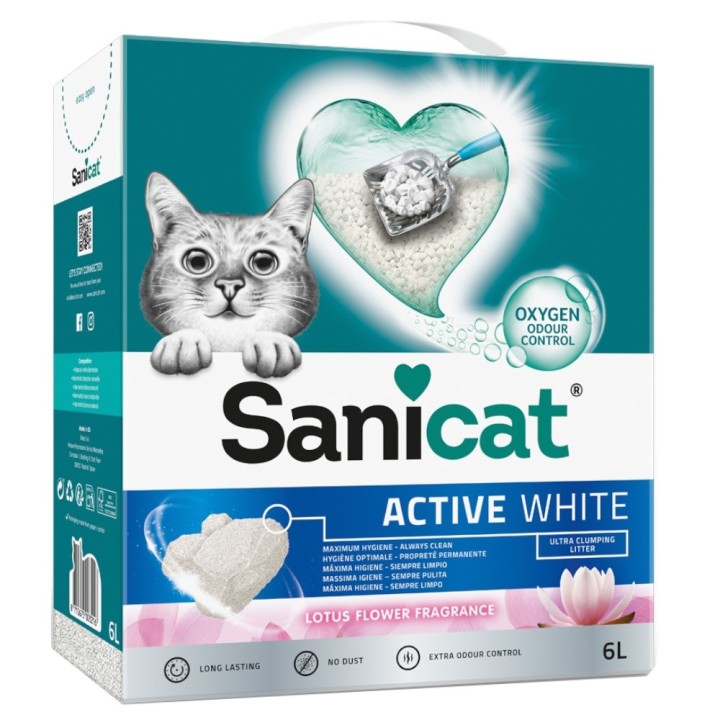 Sanicat Active White Lotus-Blüte Katzenstreu - 6 l