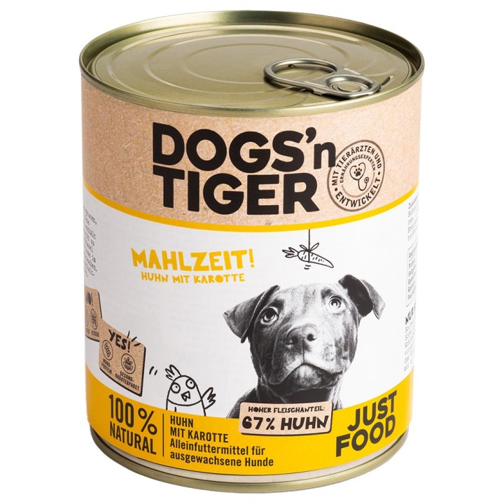 Dogs'n Tiger Adult 6 x 800 g - Huhn & Karotte