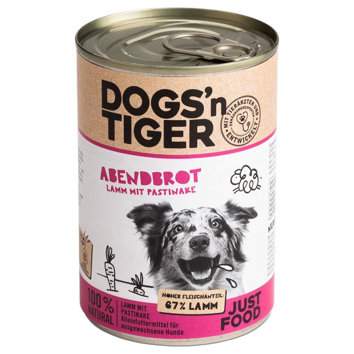 Dogs'n Tiger Adult 6 x 400 g - Lamm & Pastinake