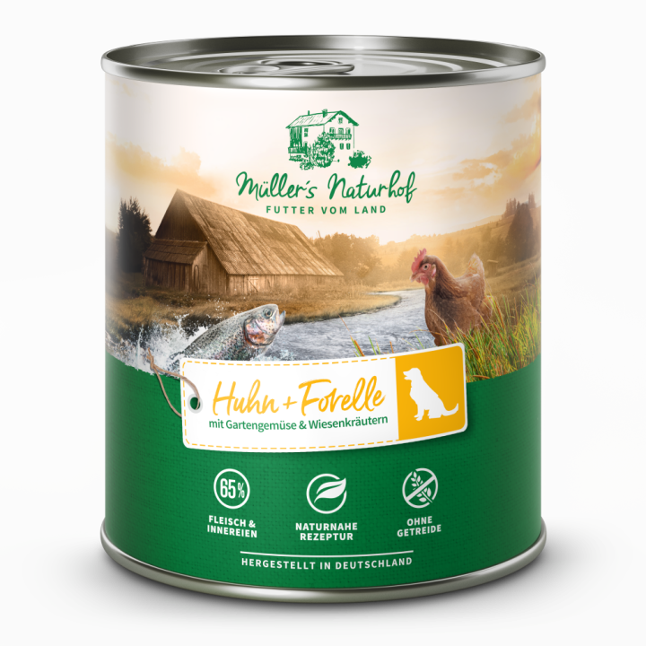 Müller’s Naturhof | Huhn und Forelle | Traditionell | 30 x 800 g