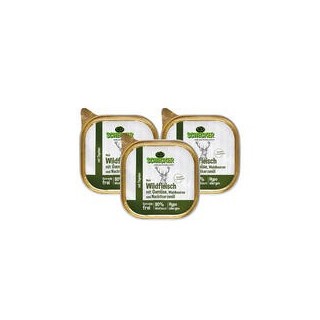 Schecker - Schecker Hundemenü - Wildfleisch mit Gemüse, Waldbeeren und Nachtkerzenöl [3 x 200g]