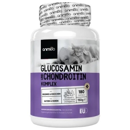 Glucosamin  &amp, und  Chondroitin für Hunde &amp, Katzen - 180 Kapseln - Premium Ergänzung zur Gelenkpflege