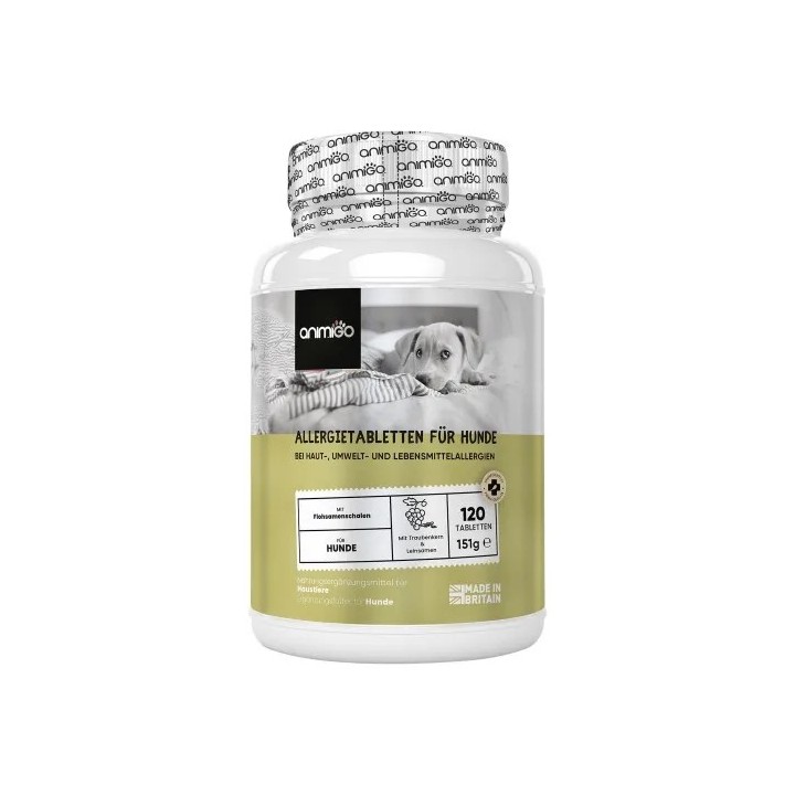 Allergiehilfe für Hunde - 120 Natürliche Tabletten