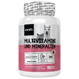 Multivitamine &amp, Mineralstoffe für Hunde und Katzen - Tabletten für das Wohlbefinden - 365 Tabletten
