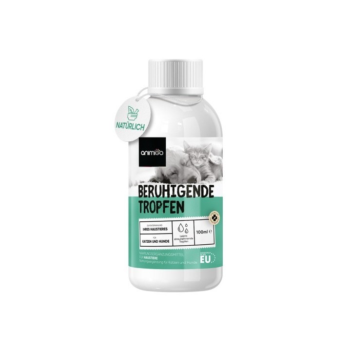 Beruhigungsmittel Hund &amp, Katze - 100ml Tropfen - Natürliche Calming Aid für aufgeregte und ängstliche Katzen und Hunde.