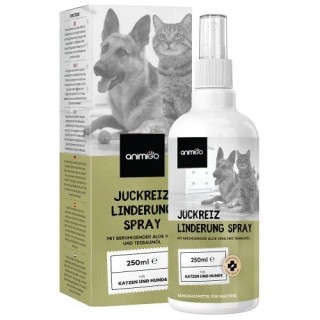 Juckreizlinderung - 250ml Spray - für Hunde &amp, Katzen ständig kratzende, trockene &amp, juckende Haut - Natürliches Hautpf