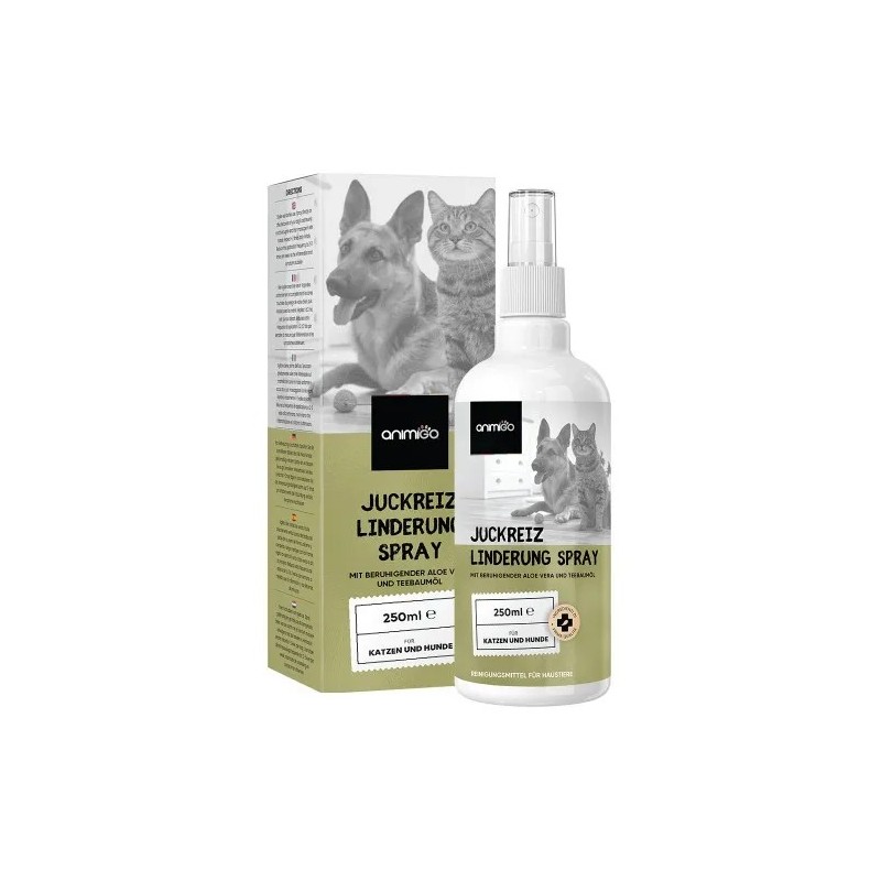 Juckreizlinderung - 250ml Spray - für Hunde &amp, Katzen ständig kratzende, trockene &amp, juckende Haut - Natürliches Hautpf