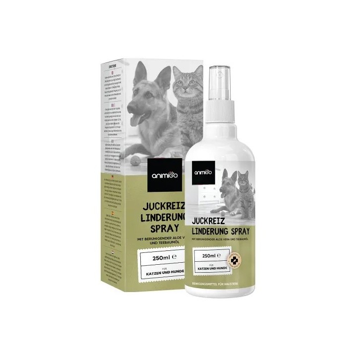 Juckreizlinderung - 250ml Spray - für Hunde &amp, Katzen ständig kratzende, trockene &amp, juckende Haut - Natürliches Hautpf