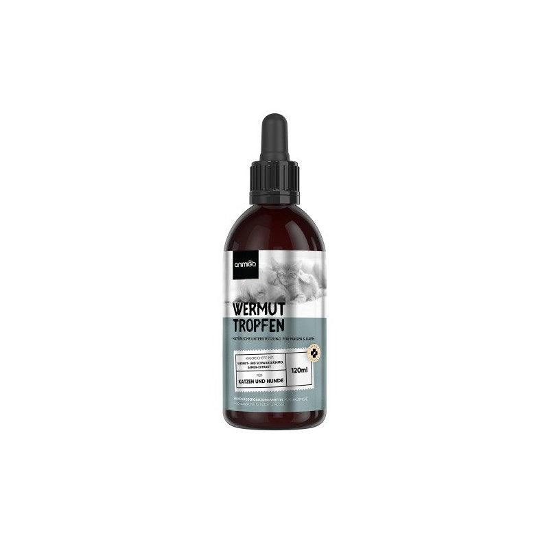 Wormwood Advanced - 120ml Entwurmung Flüssig -Wermut Tropfen - Wurmkur für Katze und Hund - Wormwood Flüssigkeit Animigo