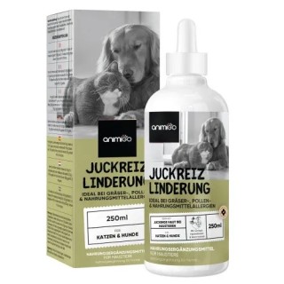 Juckreizlinderung - 250ml Lösung - für Hunde &amp, Katzen ständig kratzende, trockene &amp, juckende Haut - Natürliches Hautp