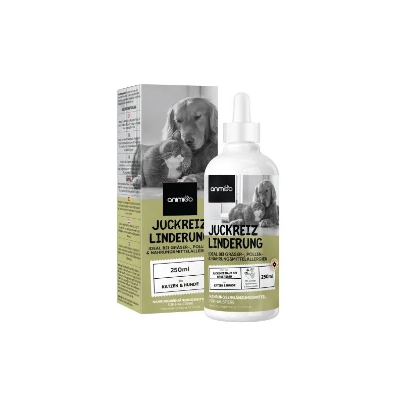 Juckreizlinderung - 250ml Lösung - für Hunde &amp, Katzen ständig kratzende, trockene &amp, juckende Haut - Natürliches Hautp