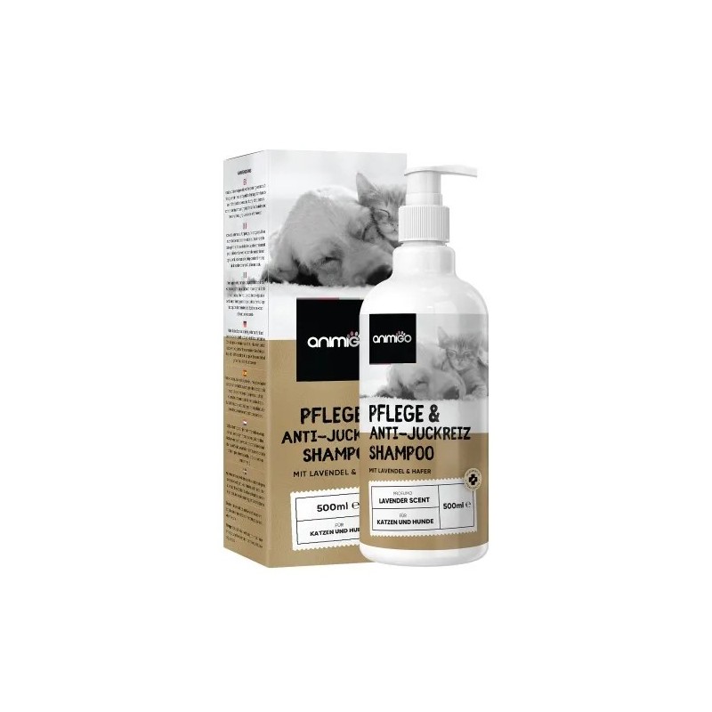Pflege und Anti-juckende Shampoo Hunde und Katzen - 500 ml - Shampoo für Trockene &amp, Juckende Haut sowie Pflege der Fell b