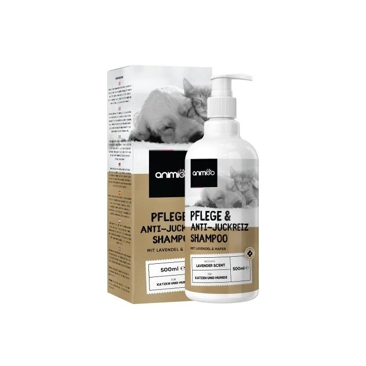 Pflege und Anti-juckende Shampoo Hunde und Katzen - 500 ml - Shampoo für Trockene &amp, Juckende Haut sowie Pflege der Fell b