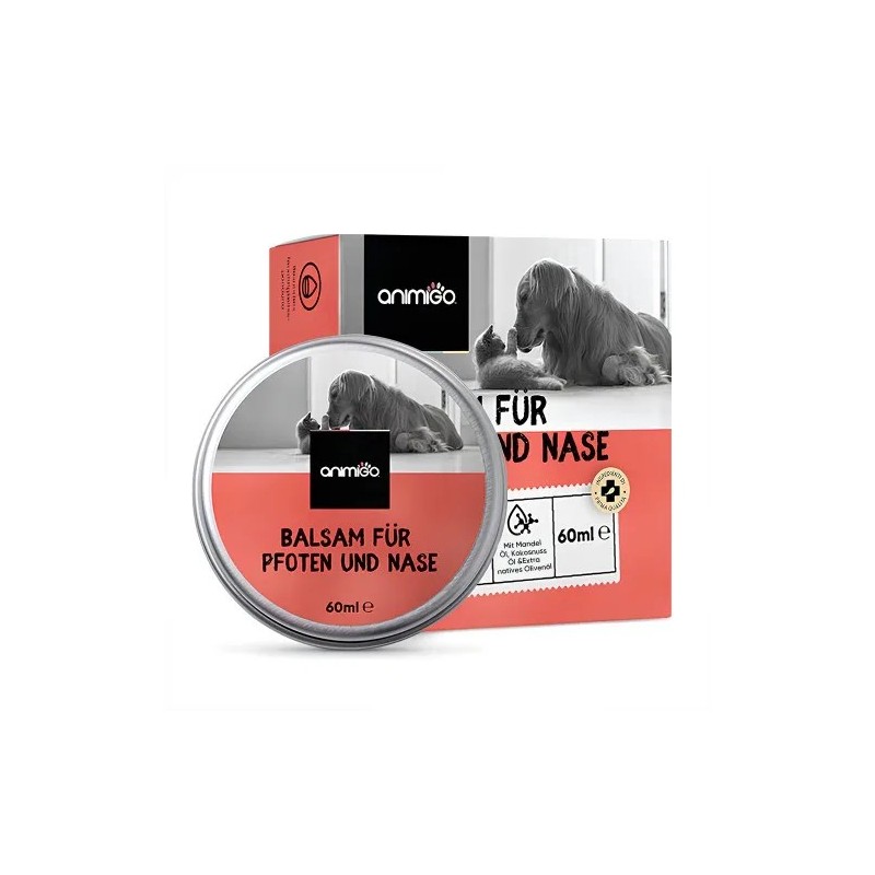 Nase &amp, Pfotenbalsam für Hund und Katze - 60ml Balsam - Spendet Feuchtigkeit &amp, beruhigt Pfoten und Nase - Mit Sheabutt